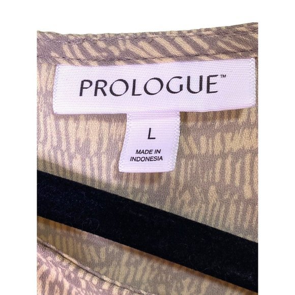 Prologue Boat Neck Midi Dress L Large‎ Yellow Gray Print Front Slits Sleeveless - Picture 7 of 9